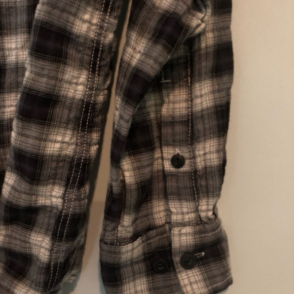 EXPRESS Truth & Valor Emblem Button Down Hoodie - Plaid Black, Grey & White.💥 - Picture 11 of 13